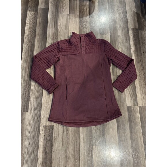 Columbia 1/4 Button Up Pull Over Women’s Size Large Burgundy - Picture 1 of 7